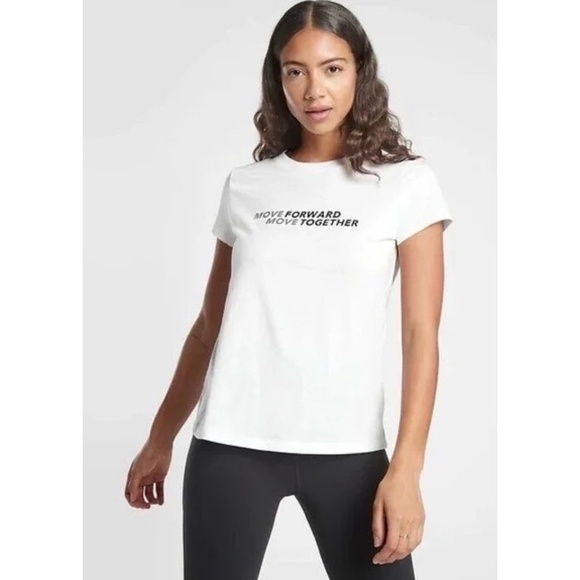 ATHLETA Daily Crewneck Graphic Tee Shirt Top Move Forward Move Together X-Small - Picture 1 of 12